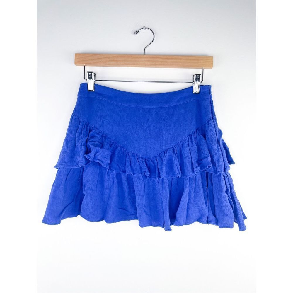 Superdown Becky Ruffle Tier Skirt in‎ Cobalt Size S - Picture 2 of 11